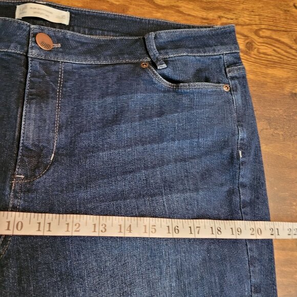J Jill Jeans Size 18 Slim Boyfriend Straight Mid Rise Dark Wash Stretch Denim - Picture 6 of 9